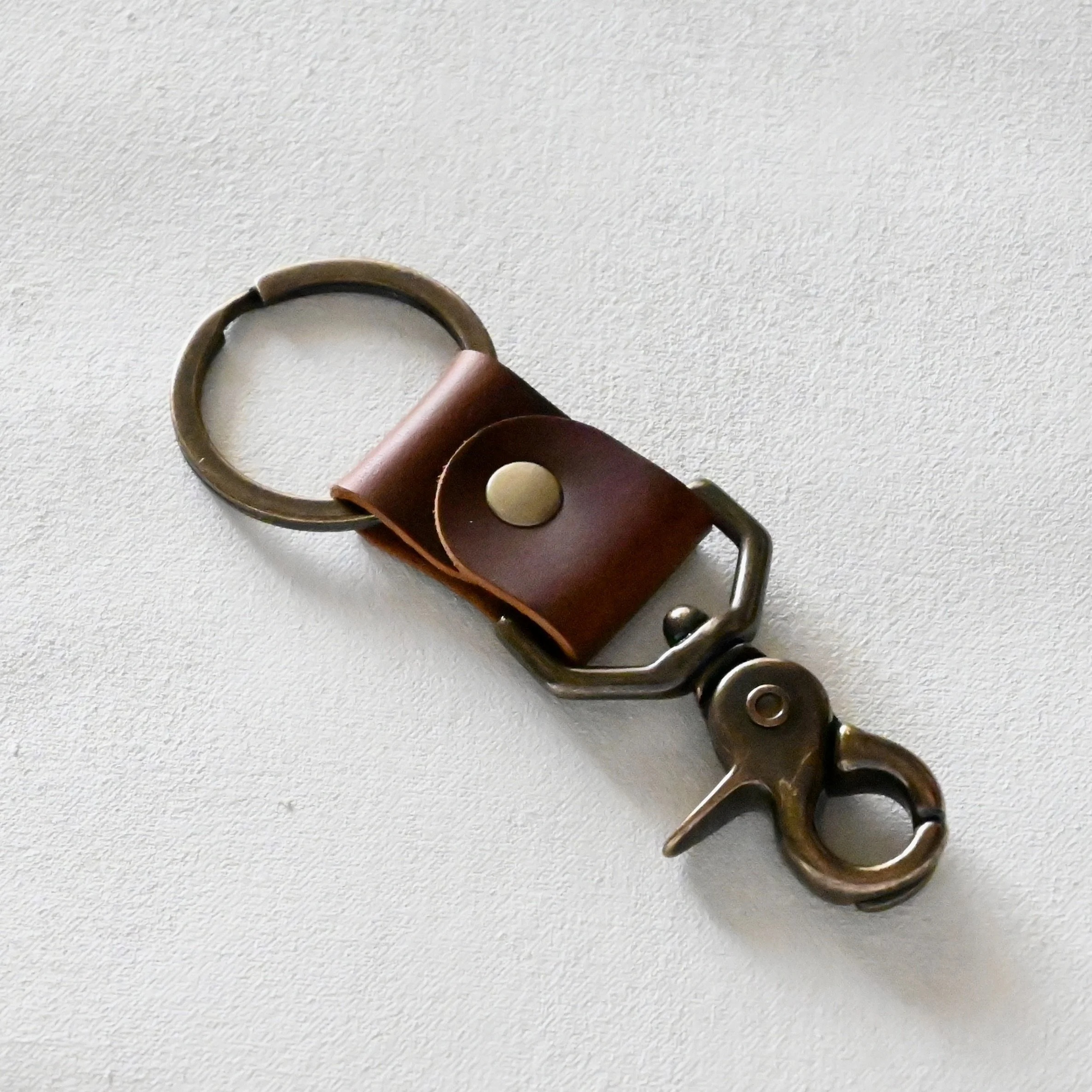 Leather and Brass Key Clip — Stitch & Rivet